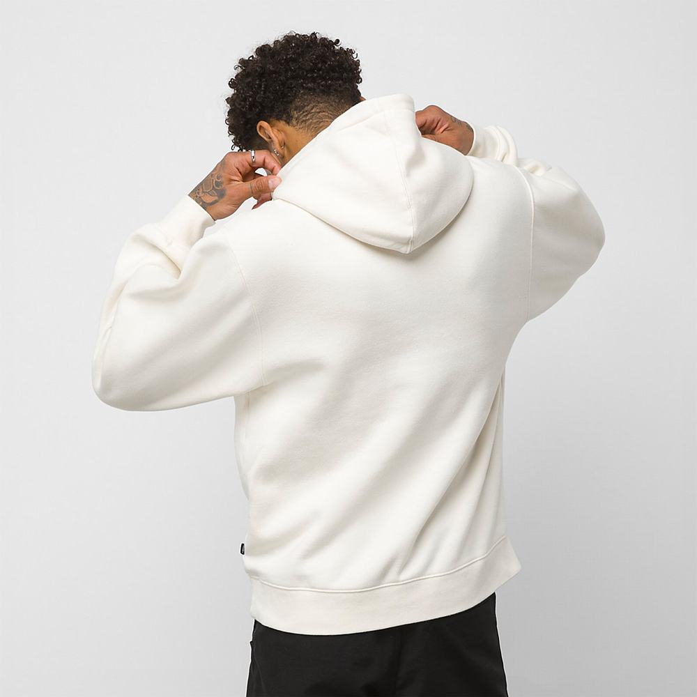 Men's Vans Snap Hood Hoodie White | USA90312