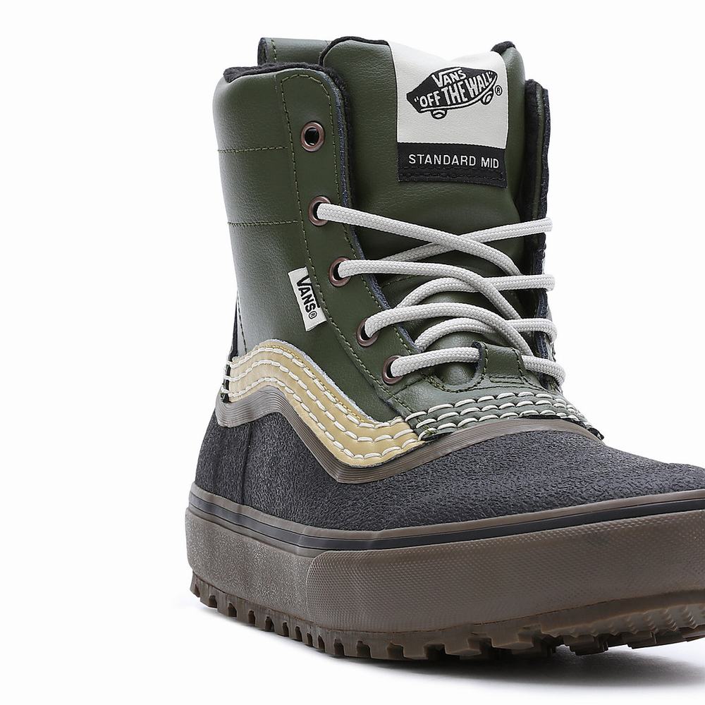 Men's Vans Standard Mid Snow MTE Snow Boots Green | USA06521