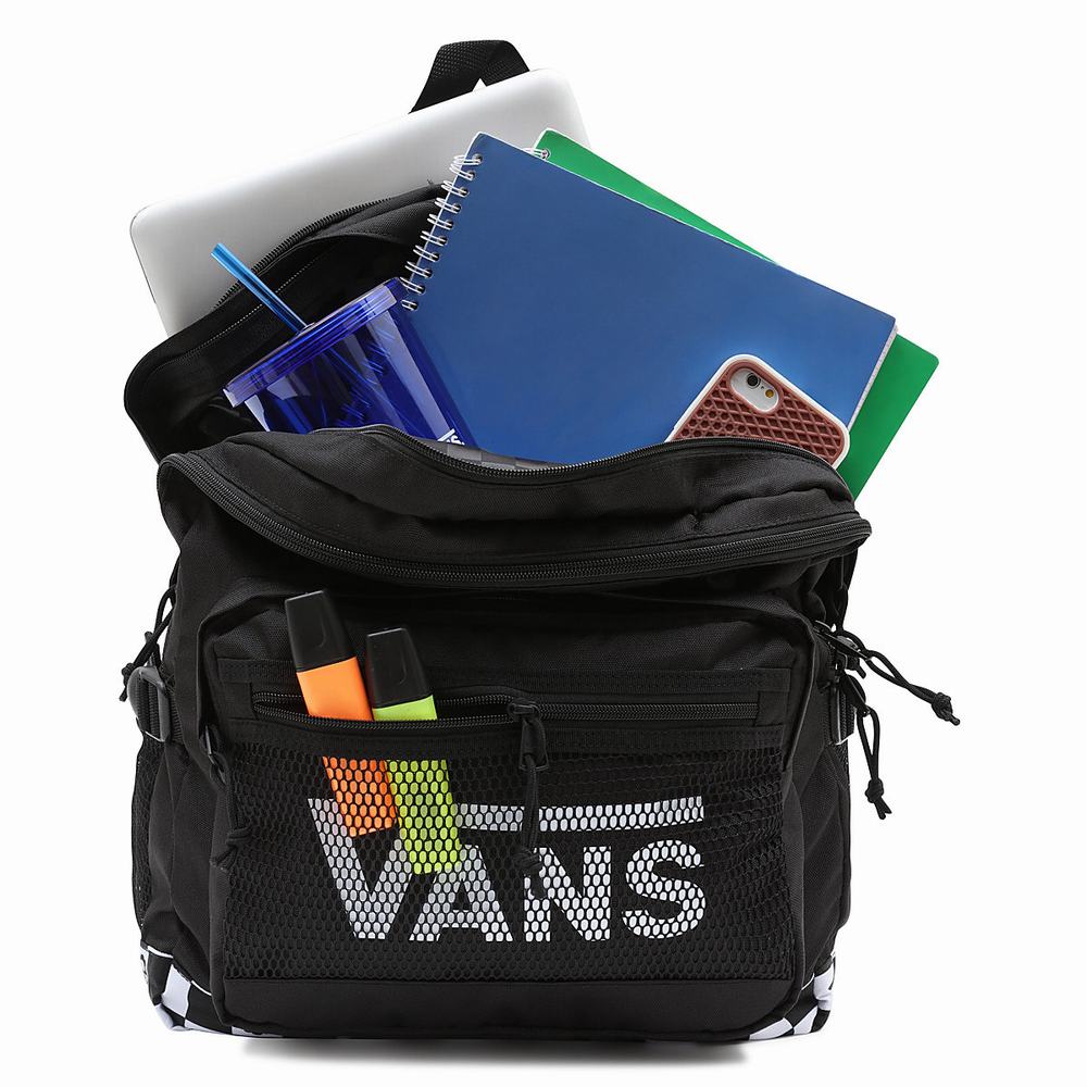 Men's Vans Stasher Backpacks Black | USA15296