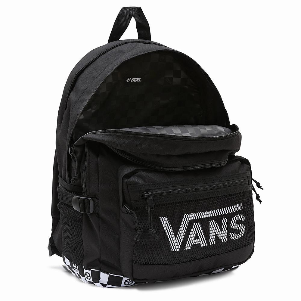 Men's Vans Stasher Backpacks Black | USA15296