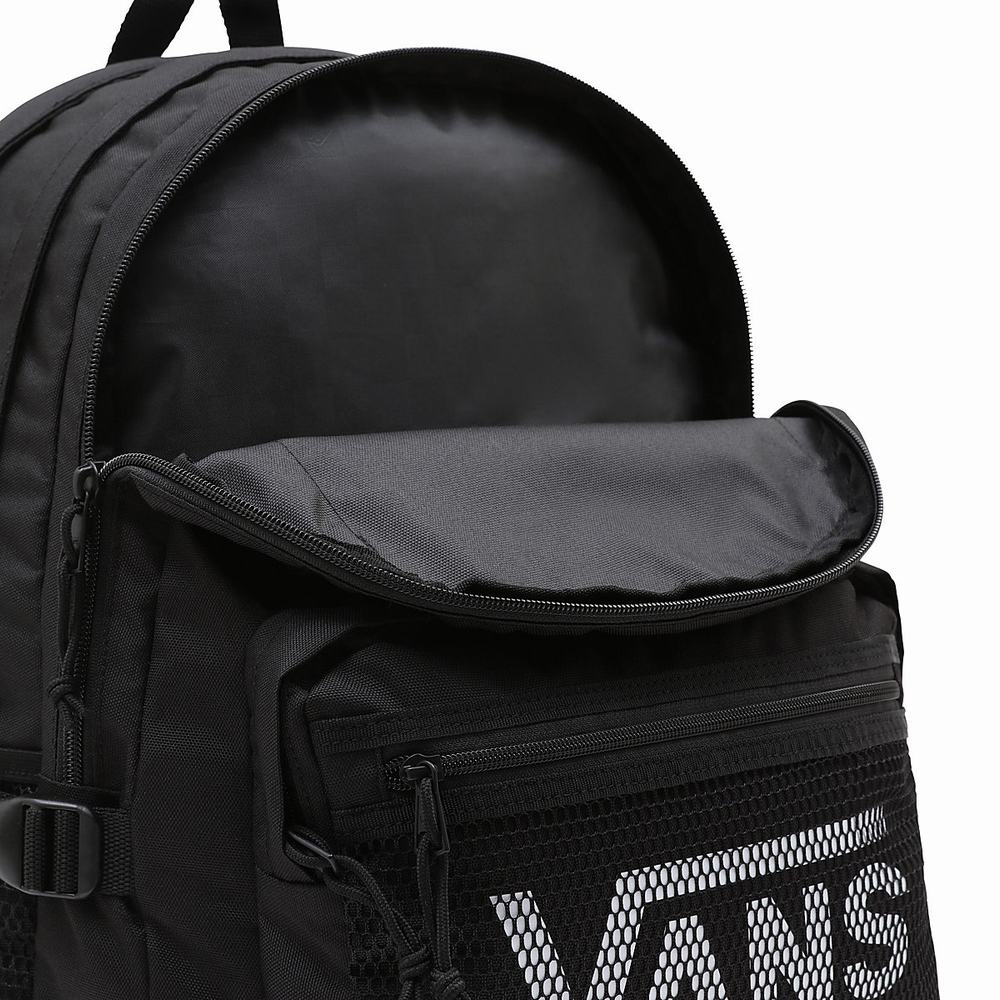 Men's Vans Stasher Backpacks Black | USA15296