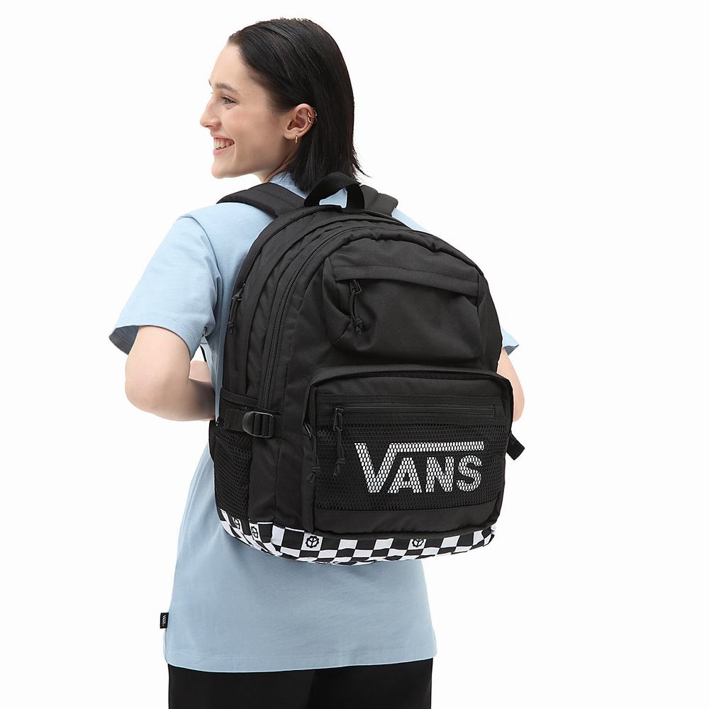 Men's Vans Stasher Backpacks Black | USA15296