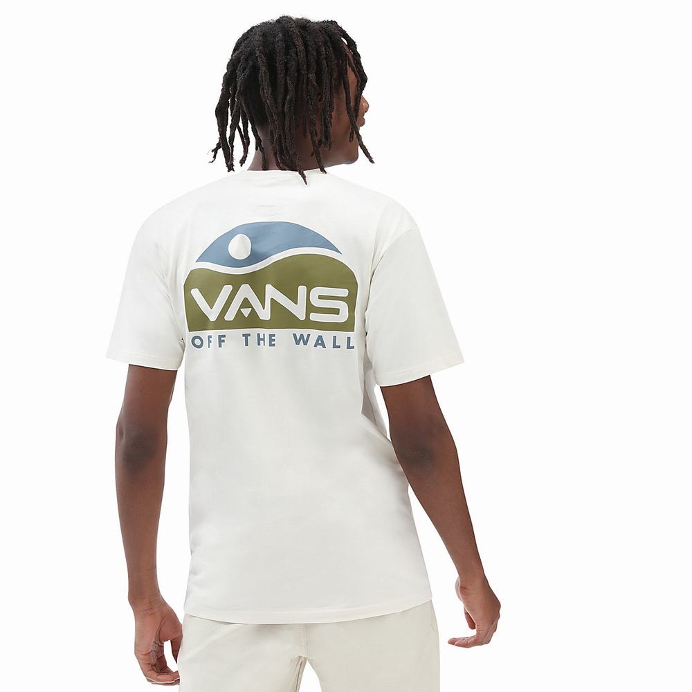 Men\'s Vans Street Sport Outdoors T Shirts White | USA83519