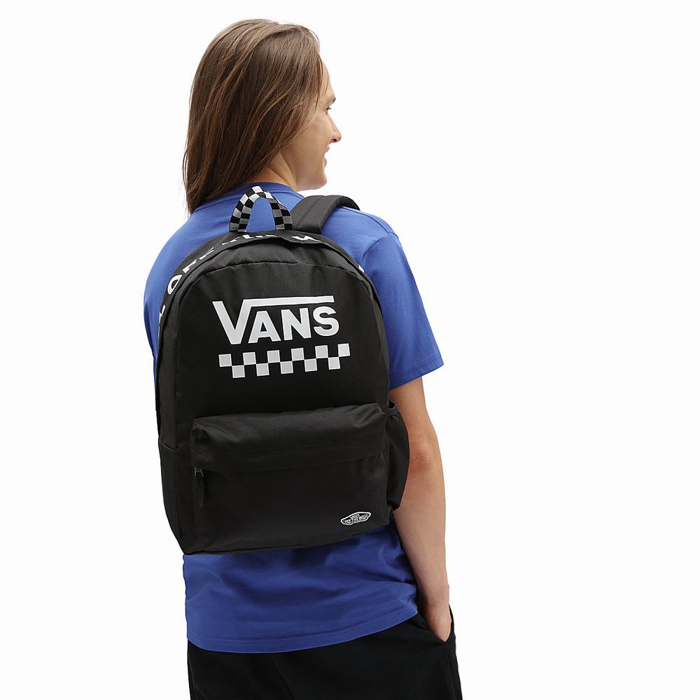 Men's Vans Street Sport Realm Backpacks Black | USA15398