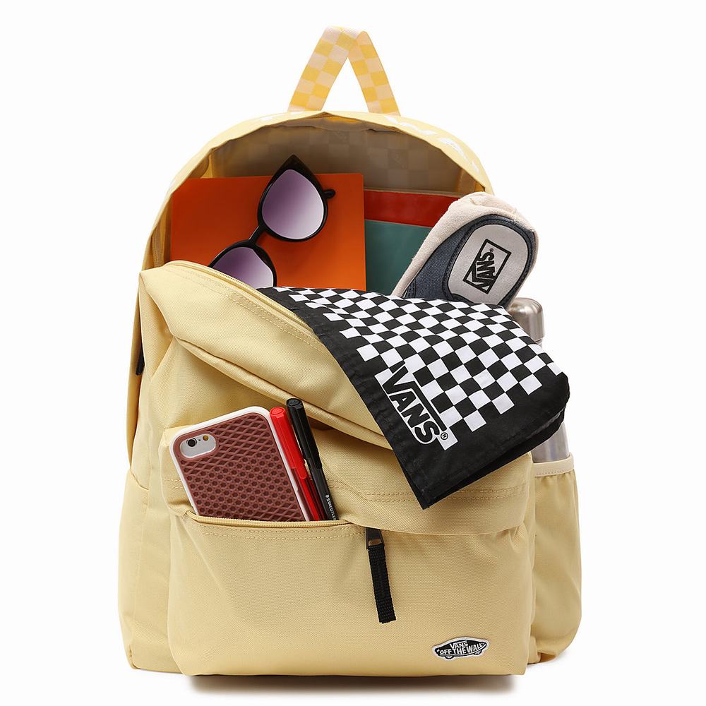 Men's Vans Street Sport Realm Backpacks Yellow | USA82041