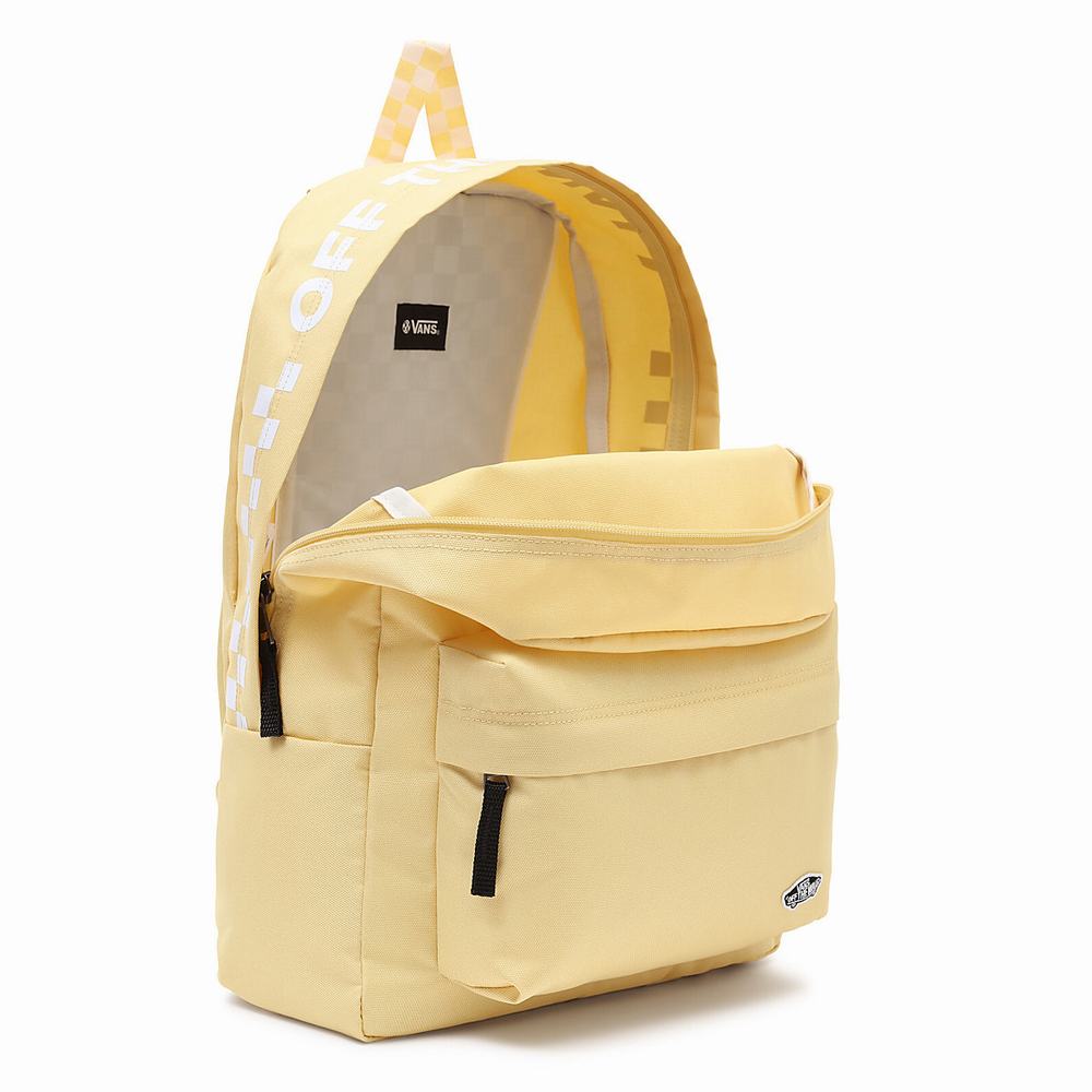 Men's Vans Street Sport Realm Backpacks Yellow | USA82041