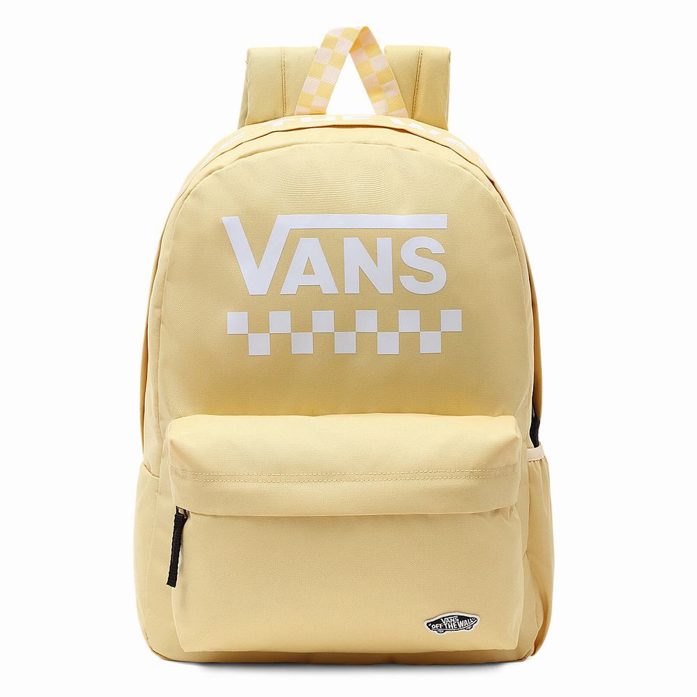 Men\'s Vans Street Sport Realm Backpacks Yellow | USA82041