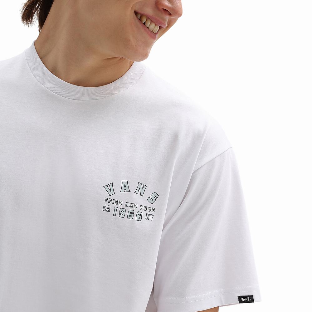 Men's Vans Striked T Shirts White | USA75892