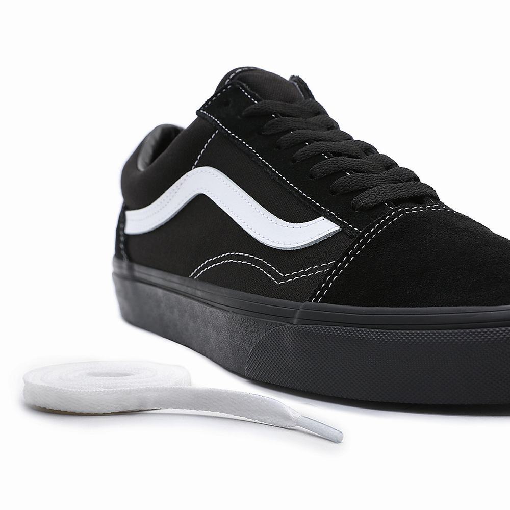 Men's Vans Suede/Canvas Old Skool Sneakers Black | USA85493