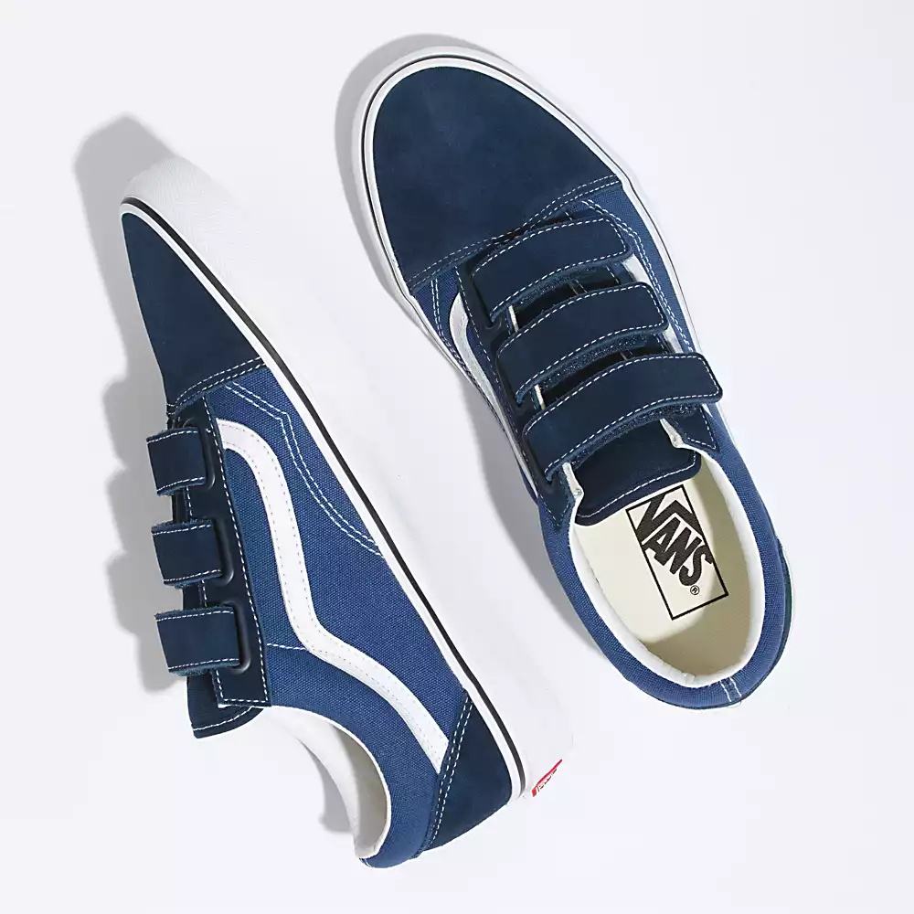 Men's Vans Suede Canvas Old Skool V Sneakers Blue / Navy | USA02653