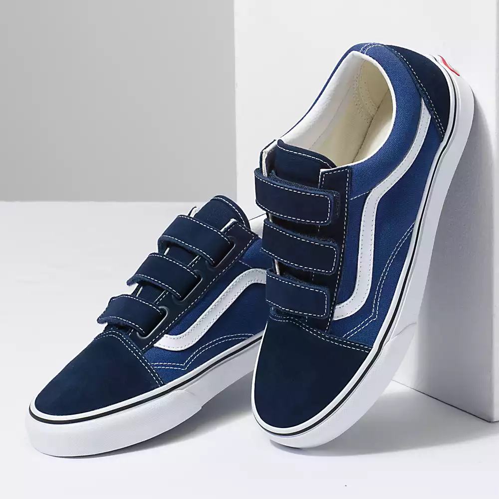 Men's Vans Suede Canvas Old Skool V Sneakers Blue / Navy | USA02653