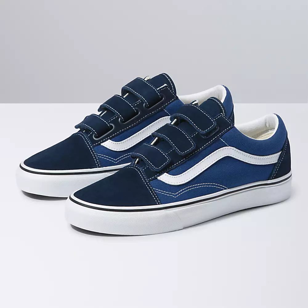 Men\'s Vans Suede Canvas Old Skool V Sneakers Blue / Navy | USA02653