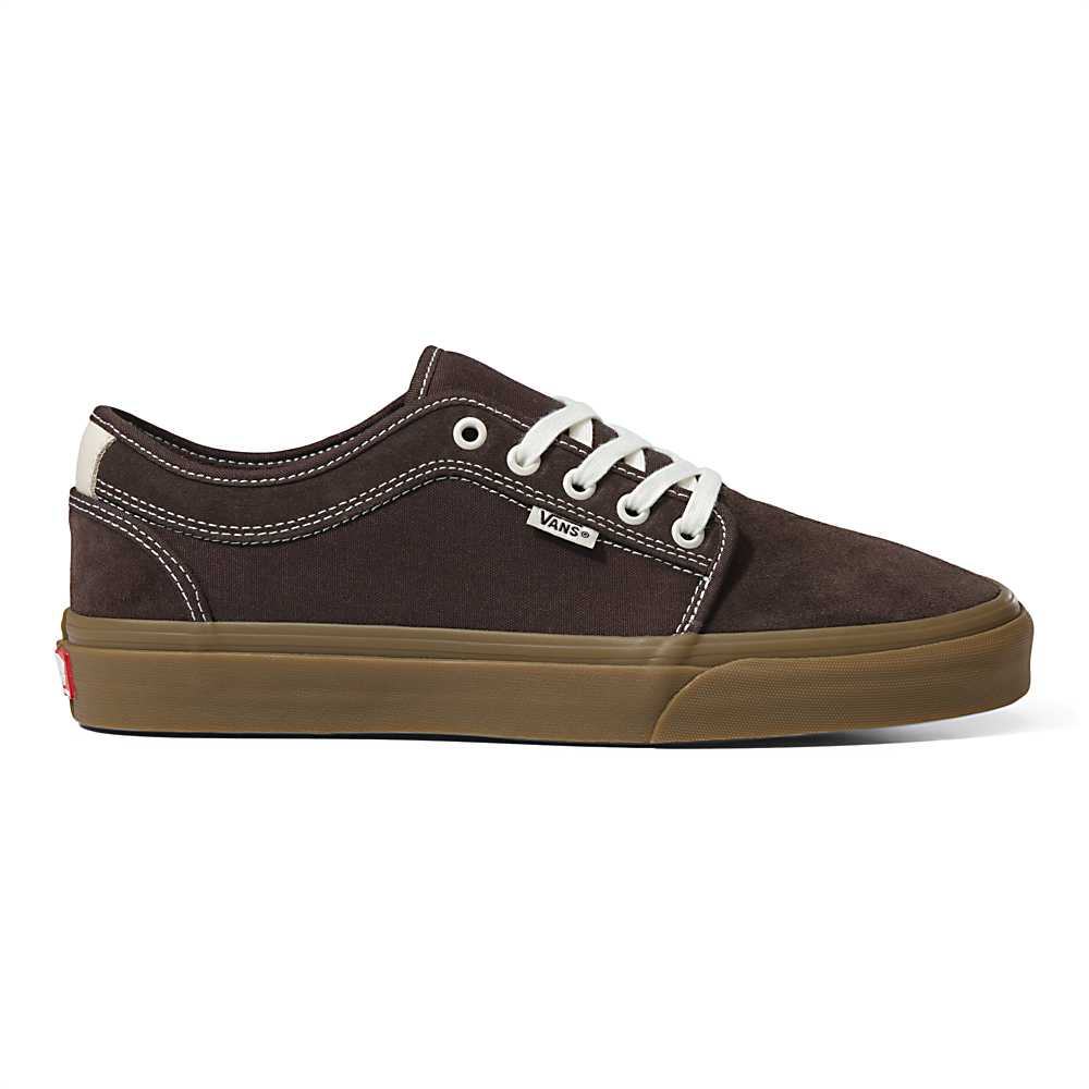 Men's Vans Suede Gum Skate Chukka Skate Shoes Chocolate | USA87291