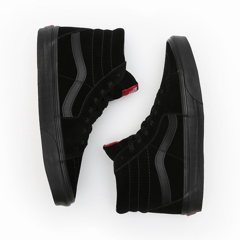 Men's Vans Suede Sk8-Hi Sneakers Black | USA50839