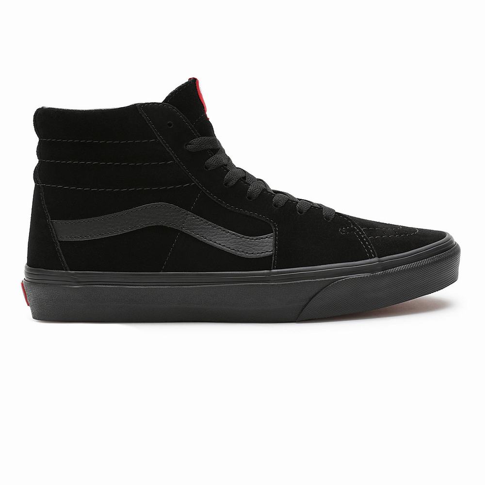 Men's Vans Suede Sk8-Hi Sneakers Black | USA50839