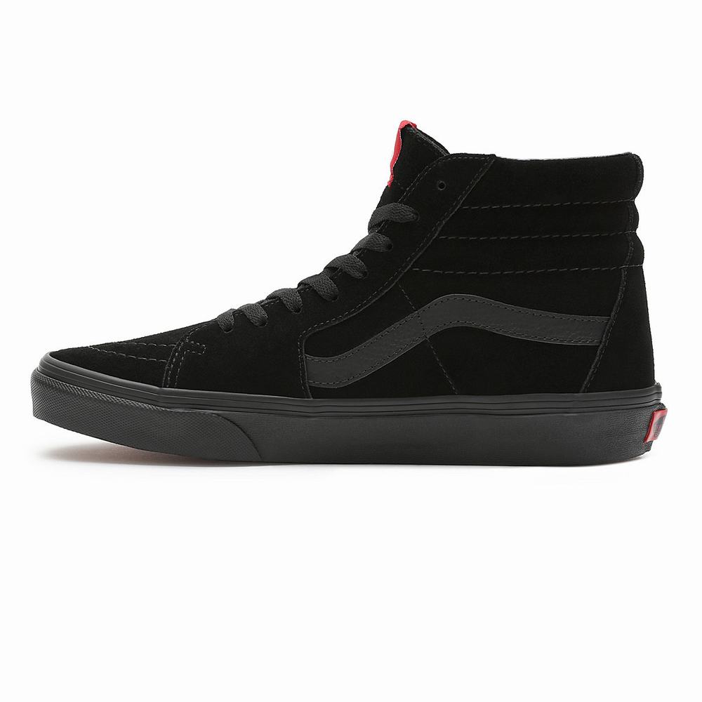 Men's Vans Suede Sk8-Hi Sneakers Black | USA50839