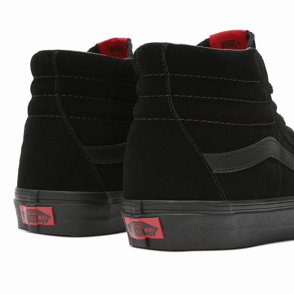 Men's Vans Suede Sk8-Hi Sneakers Black | USA50839