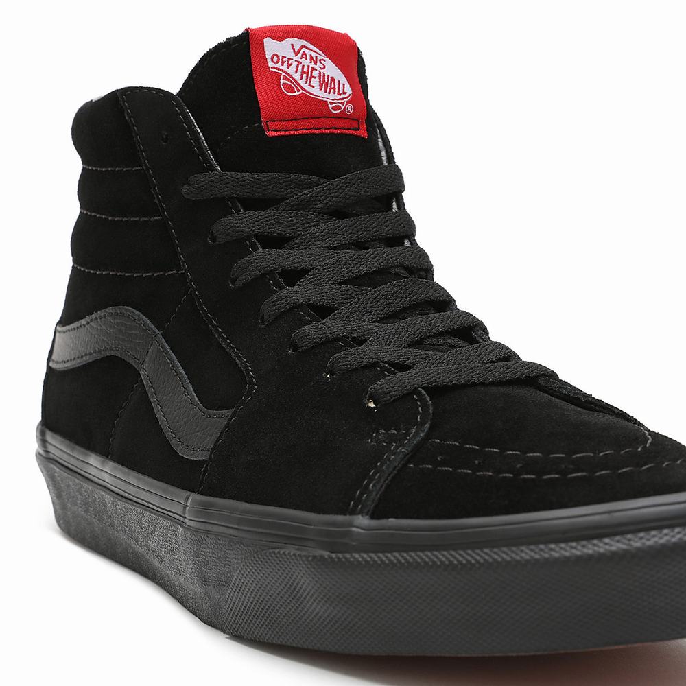 Men's Vans Suede Sk8-Hi Sneakers Black | USA50839