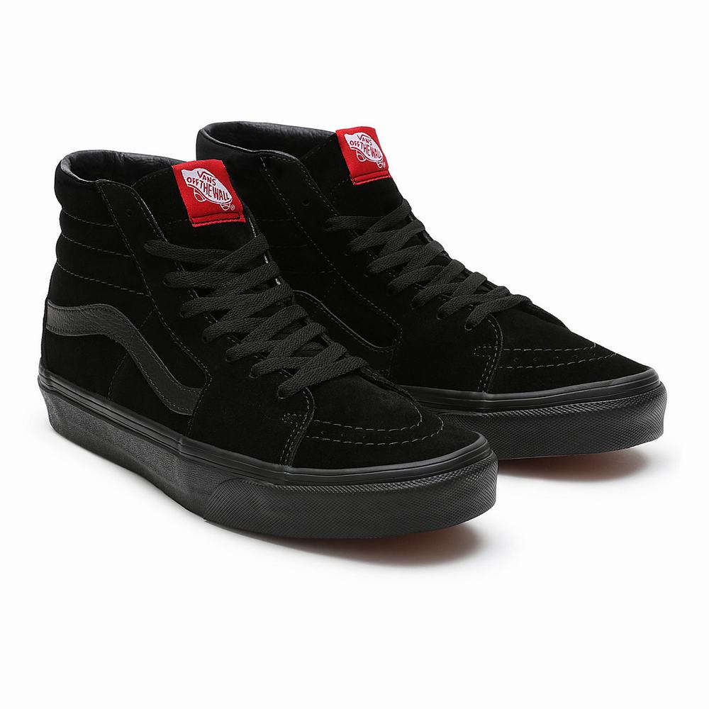 Men\'s Vans Suede Sk8-Hi Sneakers Black | USA50839