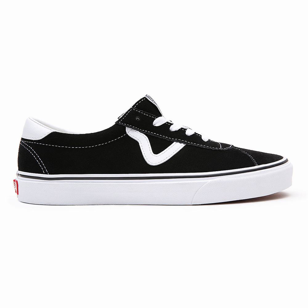 Men's Vans Suede Vans Sport Sneakers Black | USA86379