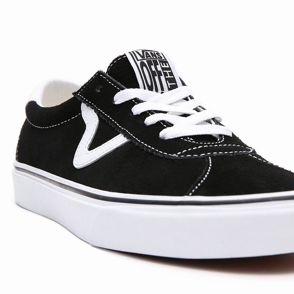 Men's Vans Suede Vans Sport Sneakers Black | USA86379