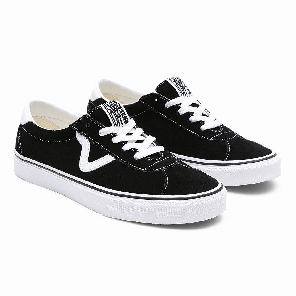 Men\'s Vans Suede Vans Sport Sneakers Black | USA86379