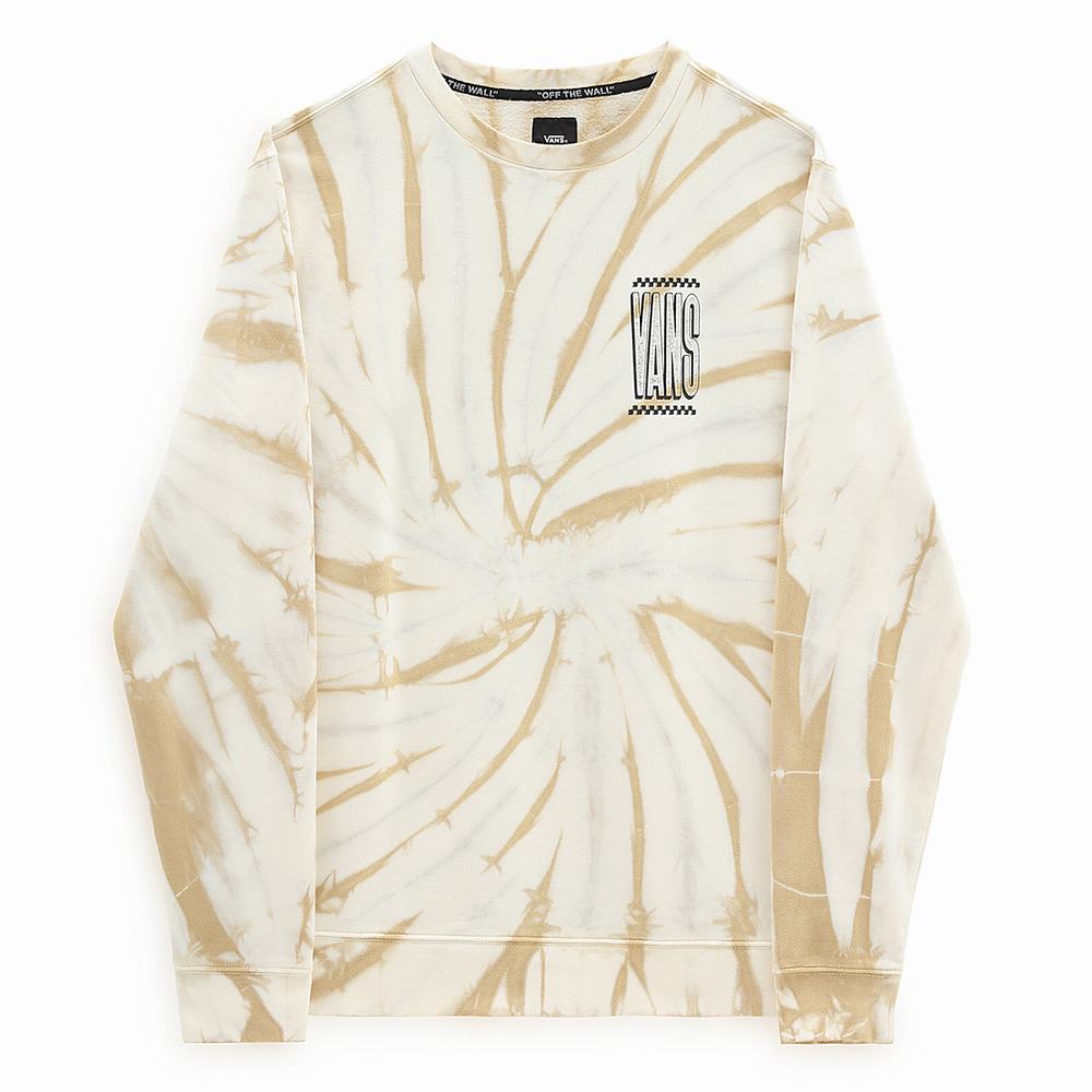 Men's Vans Tall Type Tie Dye Crew Sweatshirts Beige | USA28503