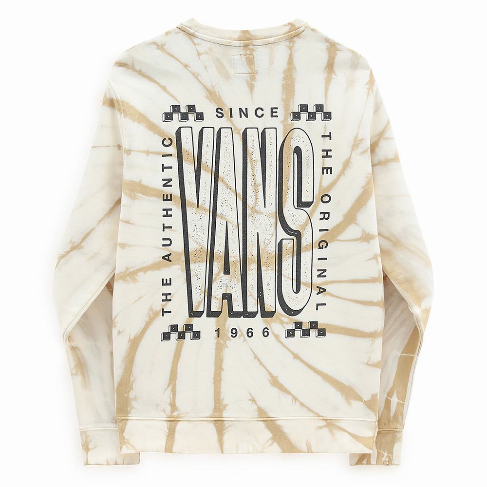 Men's Vans Tall Type Tie Dye Crew Sweatshirts Beige | USA28503