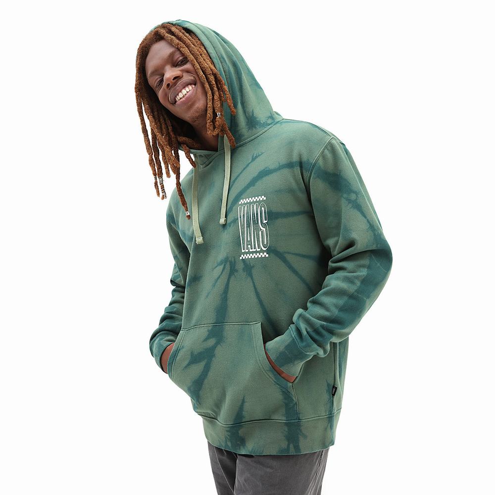 Men's Vans Tall Type Tie Dye Hoodie Green | USA12375