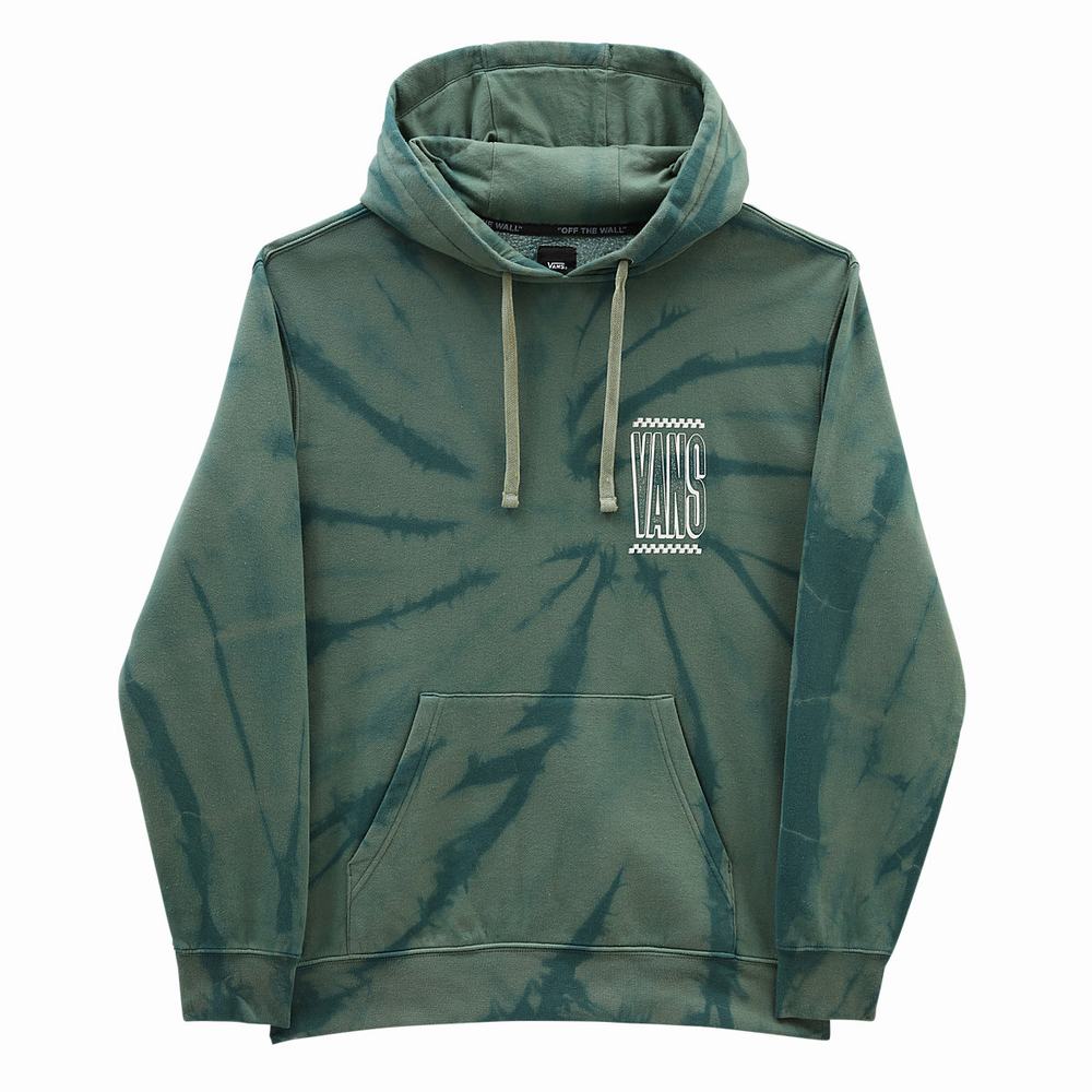 Men's Vans Tall Type Tie Dye Hoodie Green | USA12375