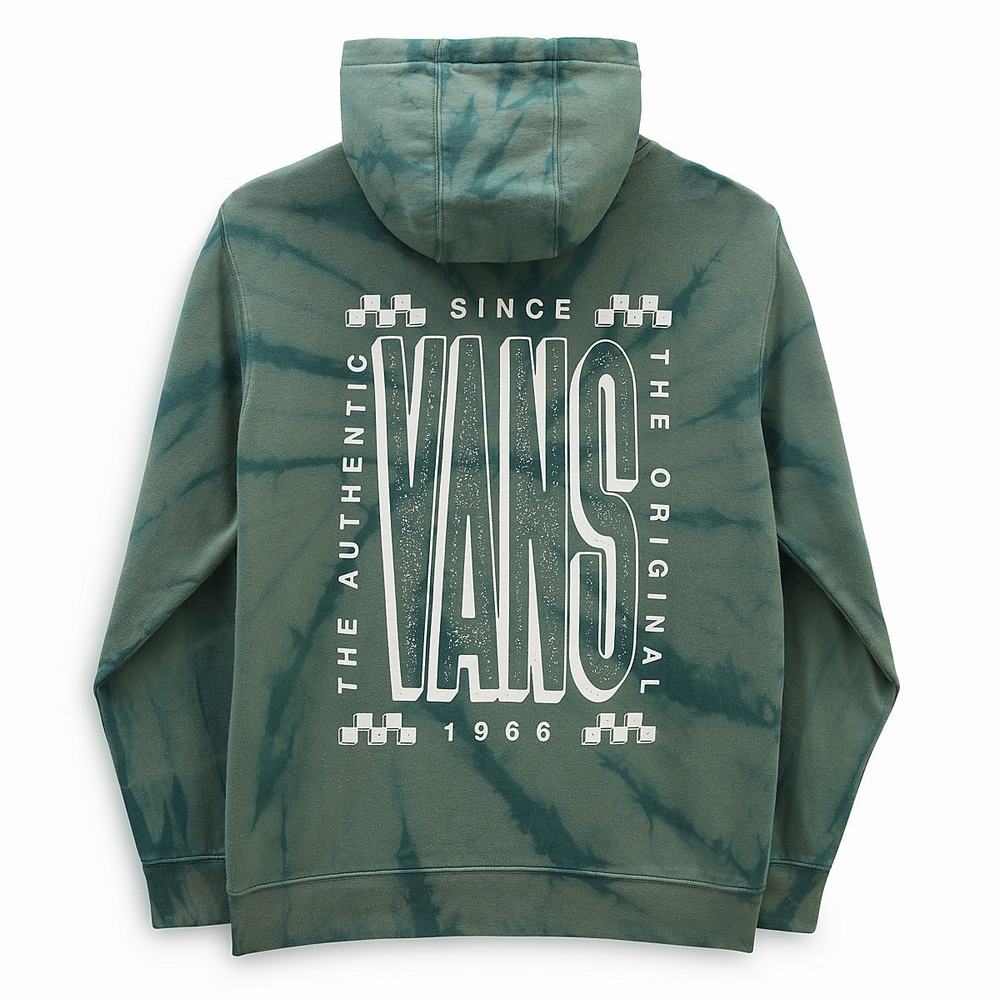 Men's Vans Tall Type Tie Dye Hoodie Green | USA12375