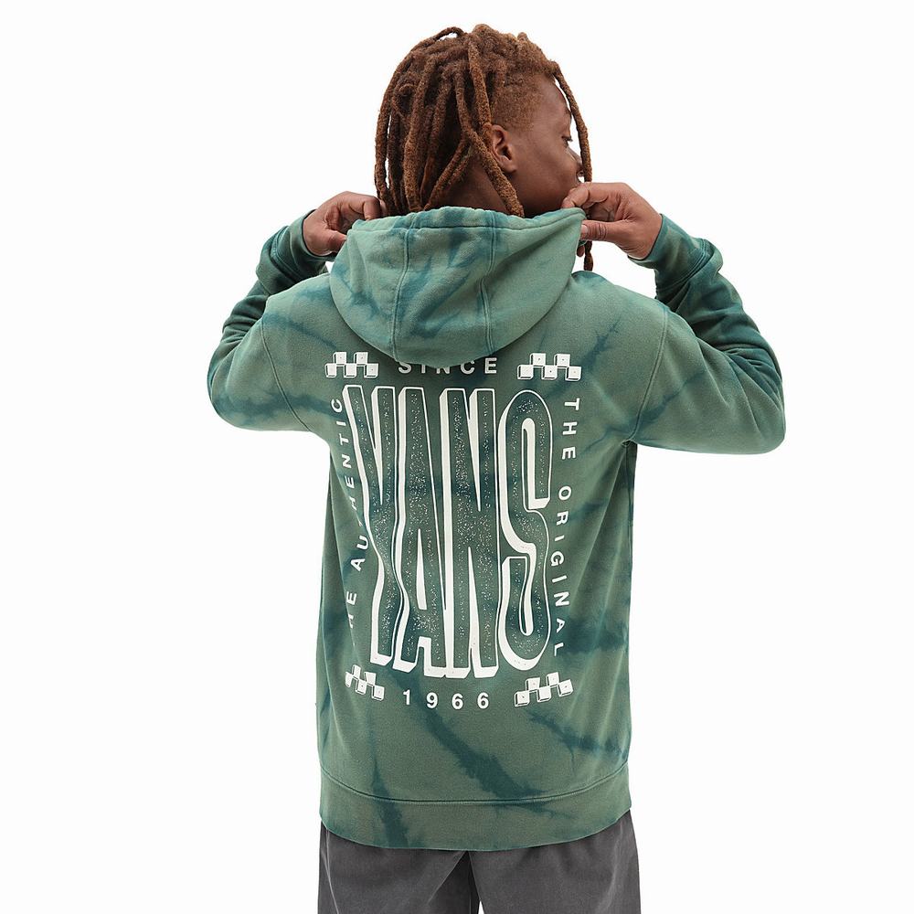 Men\'s Vans Tall Type Tie Dye Hoodie Green | USA12375