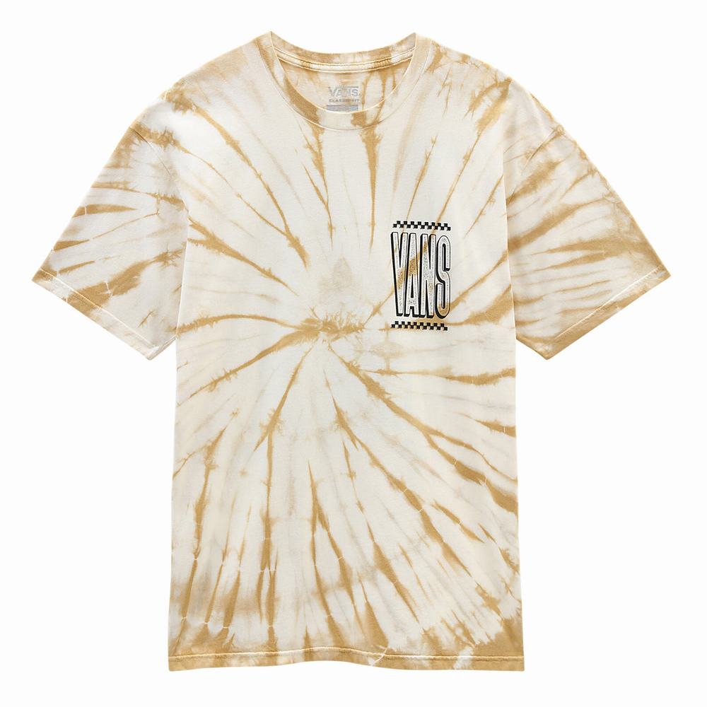 Men's Vans Tall Type Tie Dye T Shirts Beige | USA86173