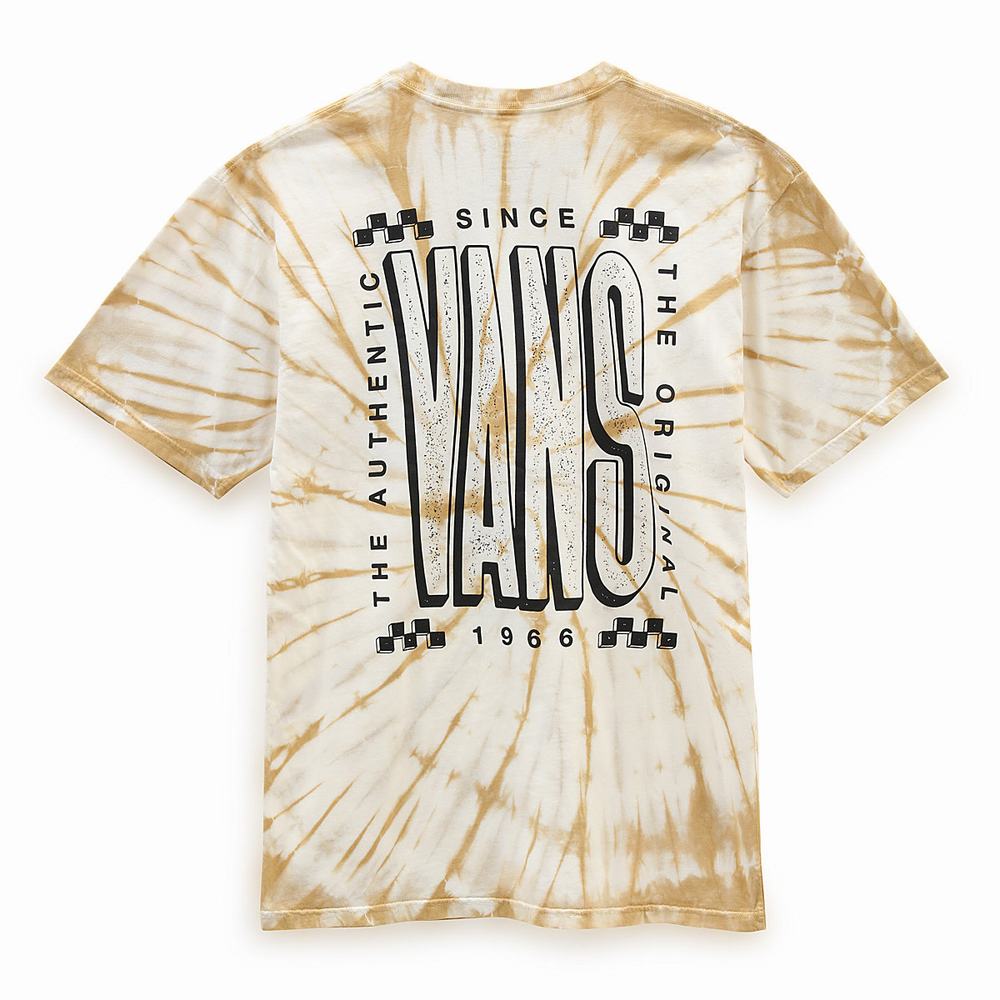 Men's Vans Tall Type Tie Dye T Shirts Beige | USA86173