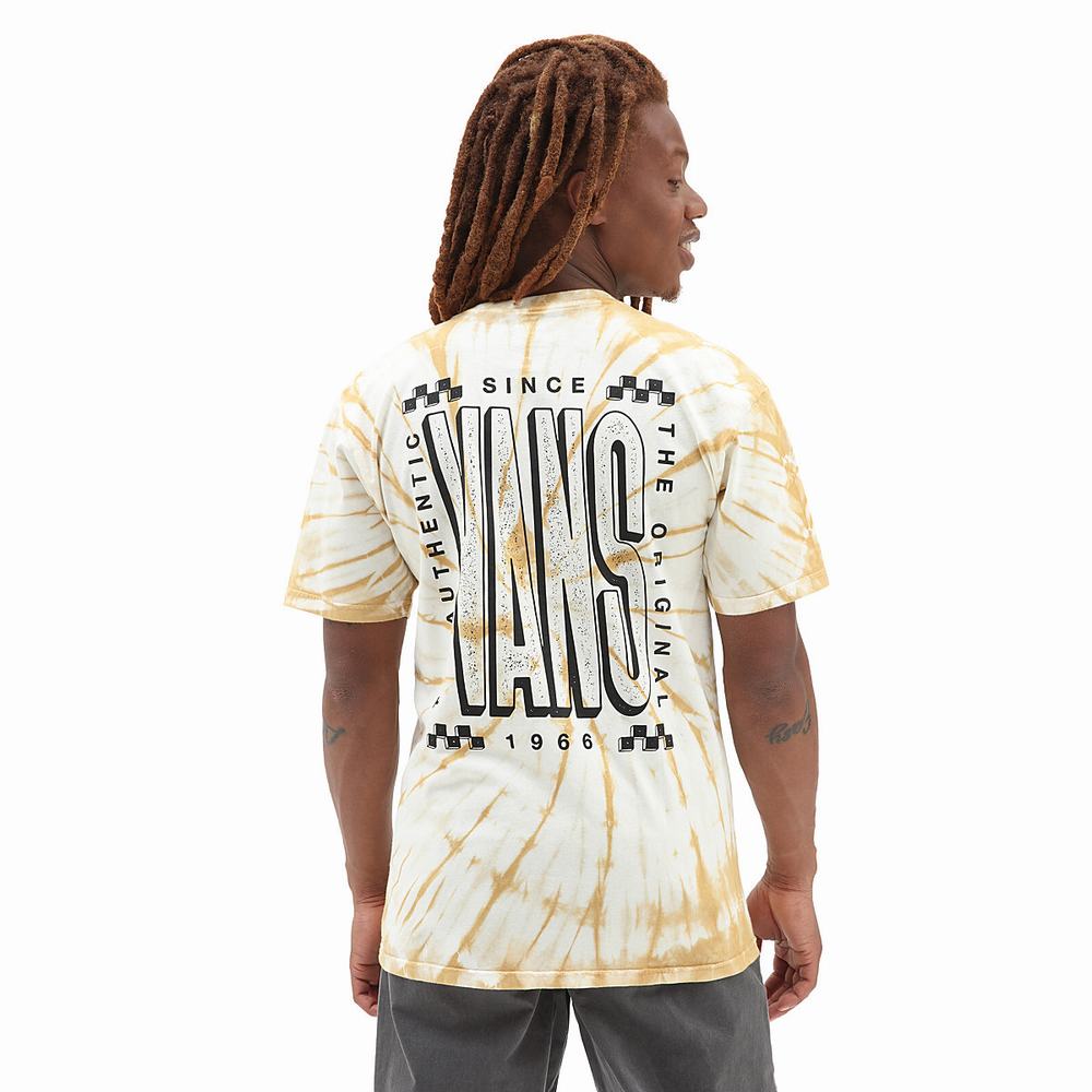 Men\'s Vans Tall Type Tie Dye T Shirts Beige | USA86173