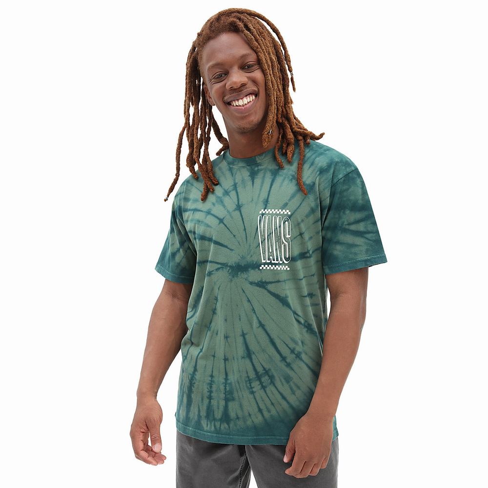 Men's Vans Tall Type Tie Dye T Shirts Green | USA41205