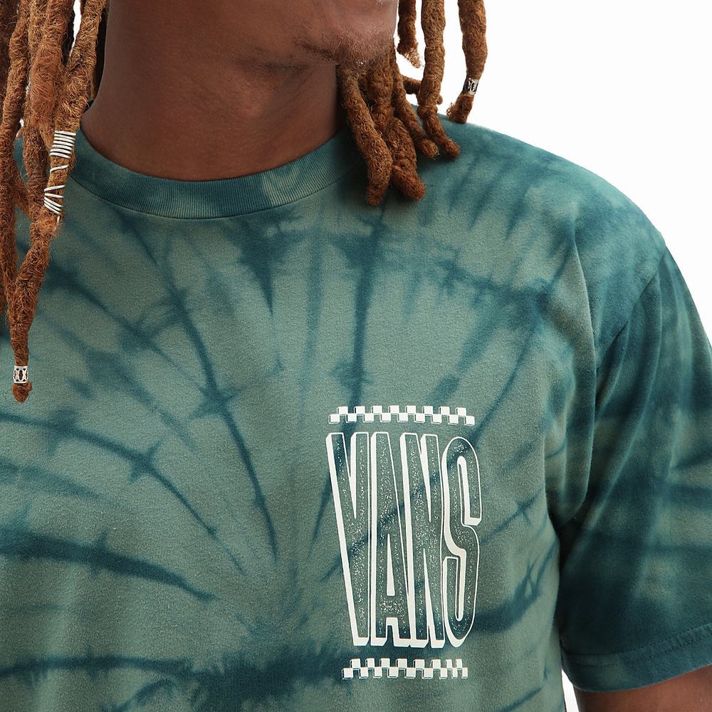 Men's Vans Tall Type Tie Dye T Shirts Green | USA41205