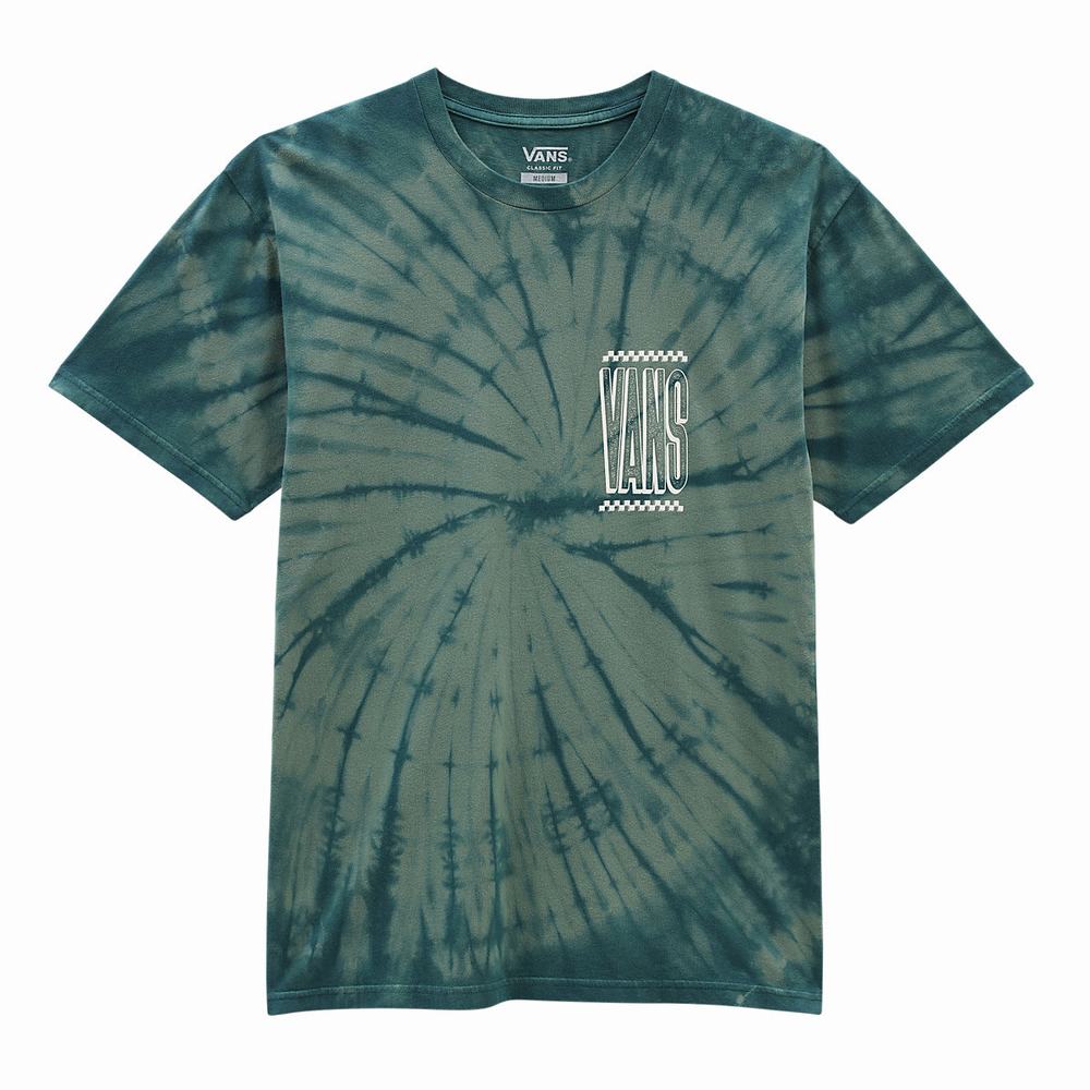 Men's Vans Tall Type Tie Dye T Shirts Green | USA41205