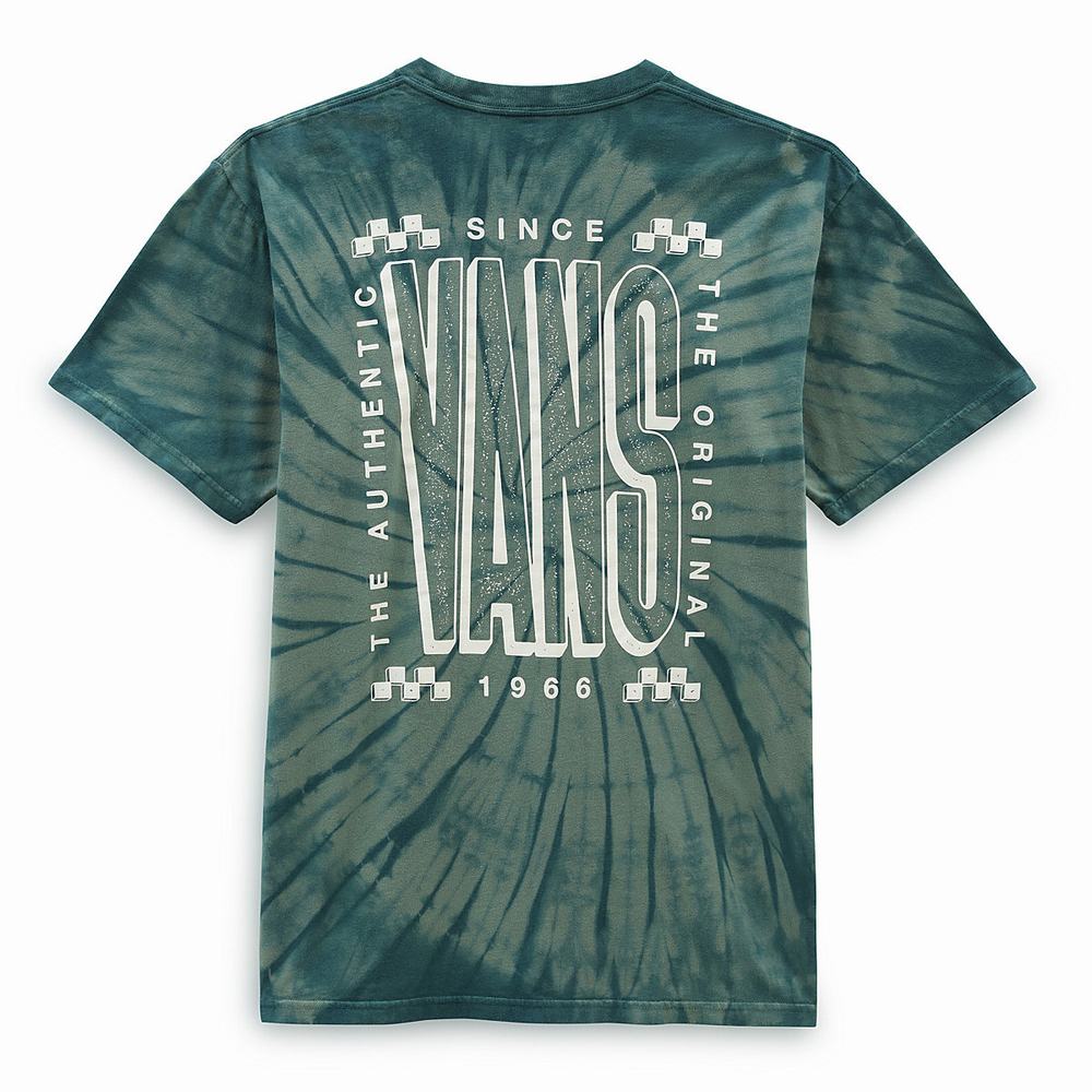 Men's Vans Tall Type Tie Dye T Shirts Green | USA41205