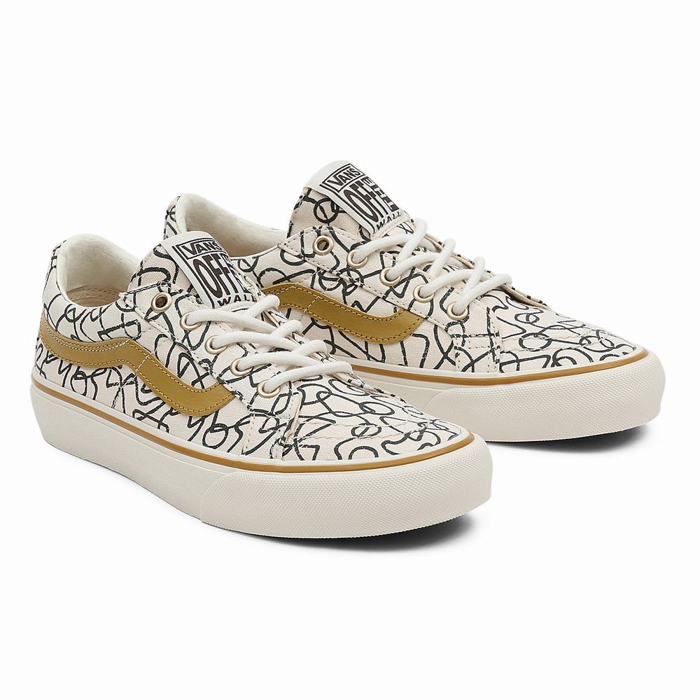 Men\'s Vans Textured Waves SK8-Low Reissue SF Sneakers Beige | USA60937