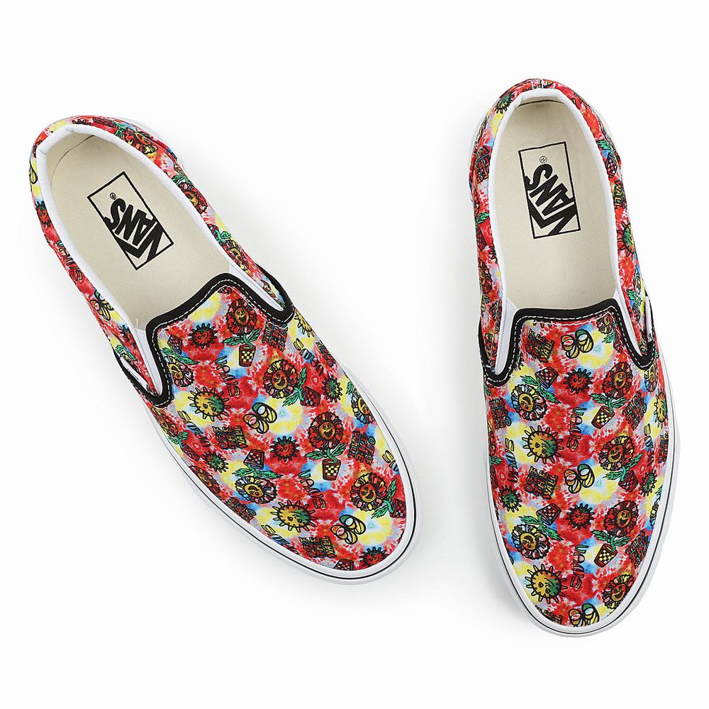 Men's Vans Tie Dye Classic Slip On Shoes Multicolor | USA84276