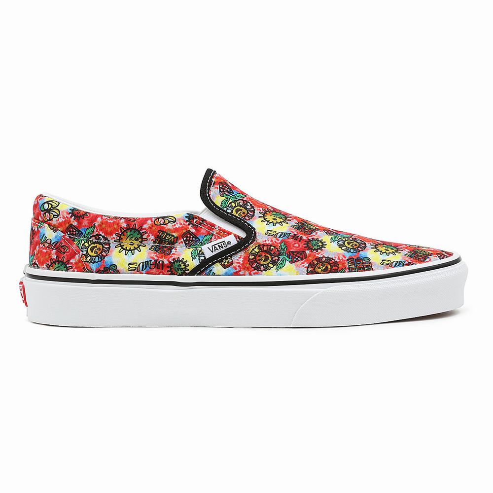 Men's Vans Tie Dye Classic Slip On Shoes Multicolor | USA84276