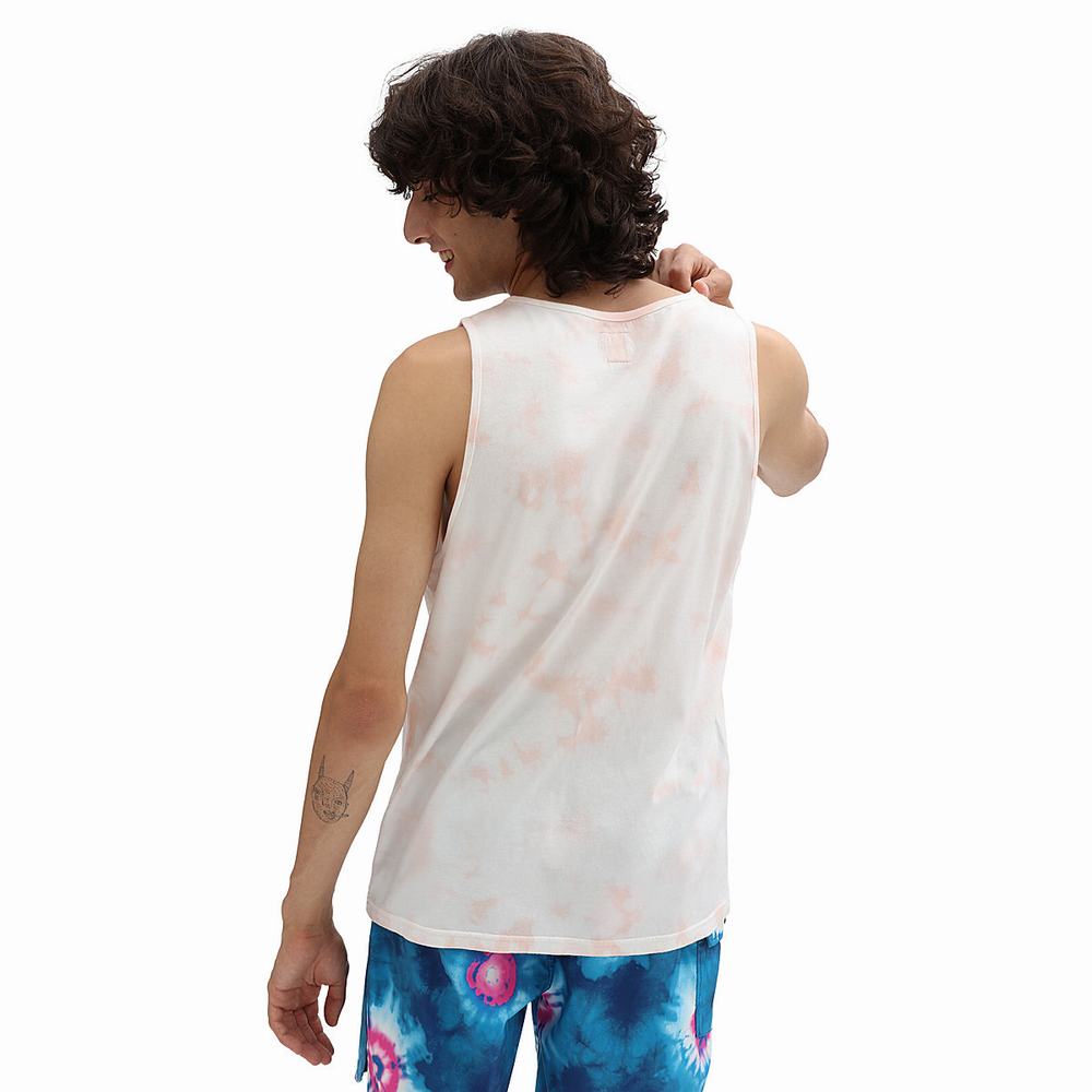 Men's Vans Tie Dye Drop V Tank Tanks Pink | USA34827