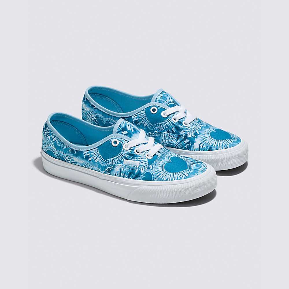 Men's Vans Tie-dye Hearts Authentic Sneakers Light Blue / White | USA13467