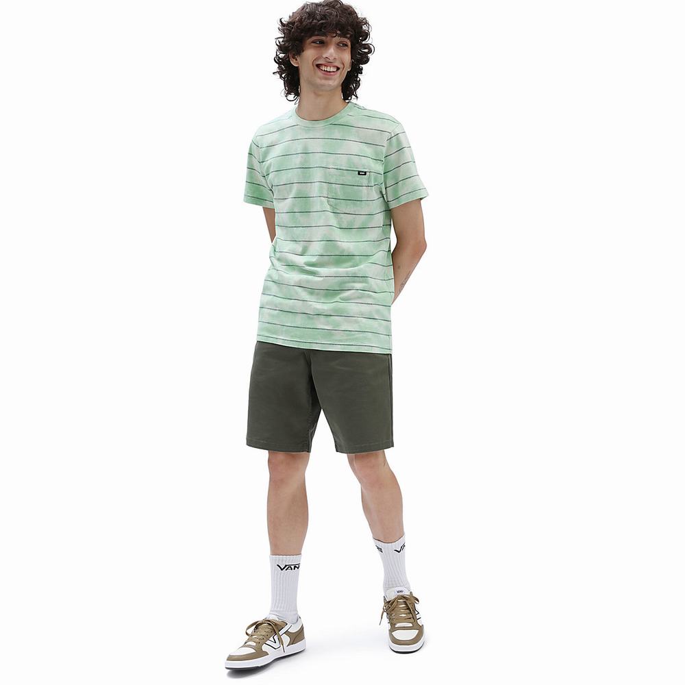 Men's Vans Tiedye Checkerstripe II T Shirts Green | USA73426