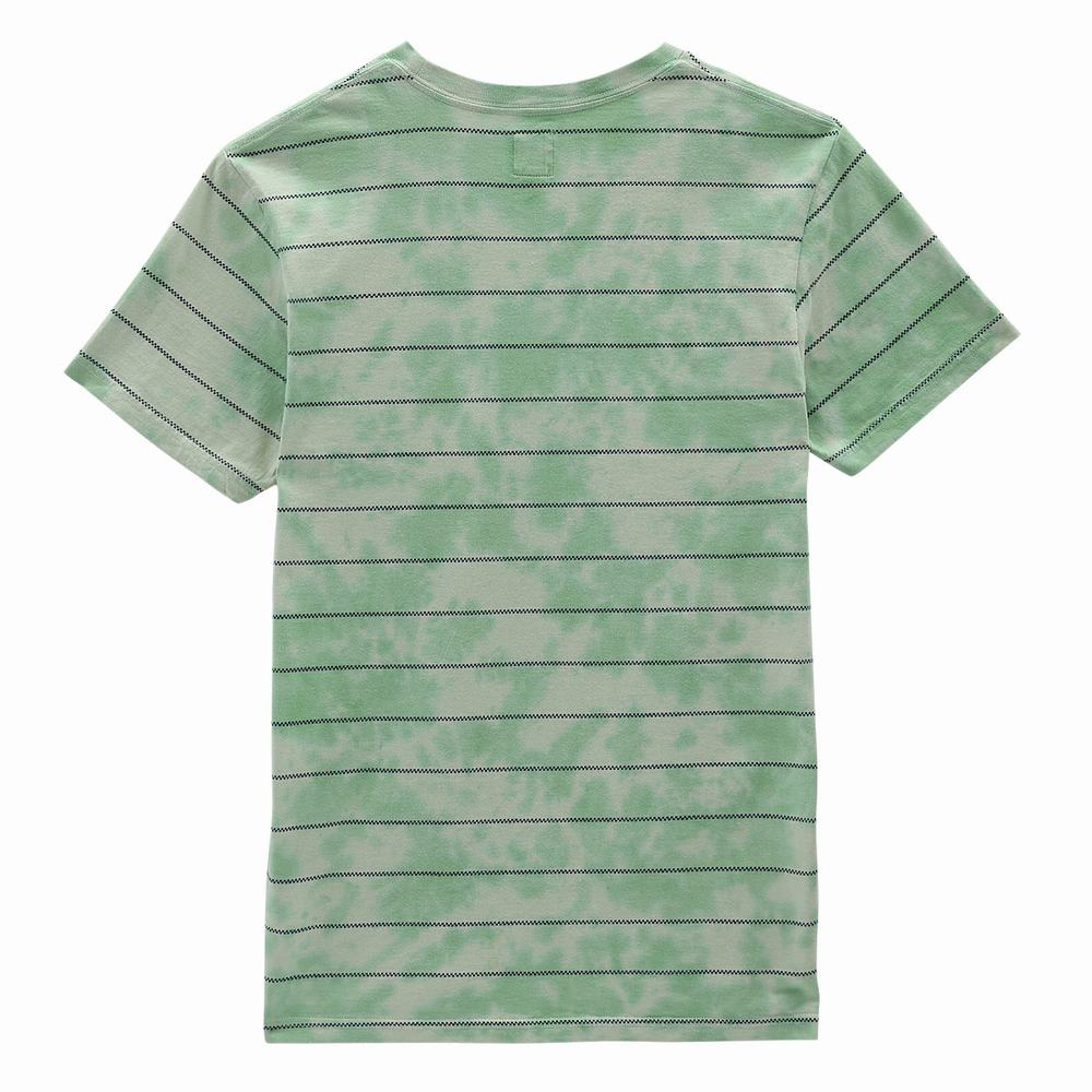 Men's Vans Tiedye Checkerstripe II T Shirts Green | USA73426