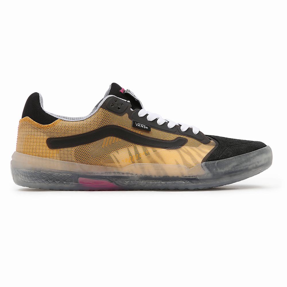 Men's Vans Transparent EVDNT RW UltimateWaffle Sneakers Black / Yellow | USA68392