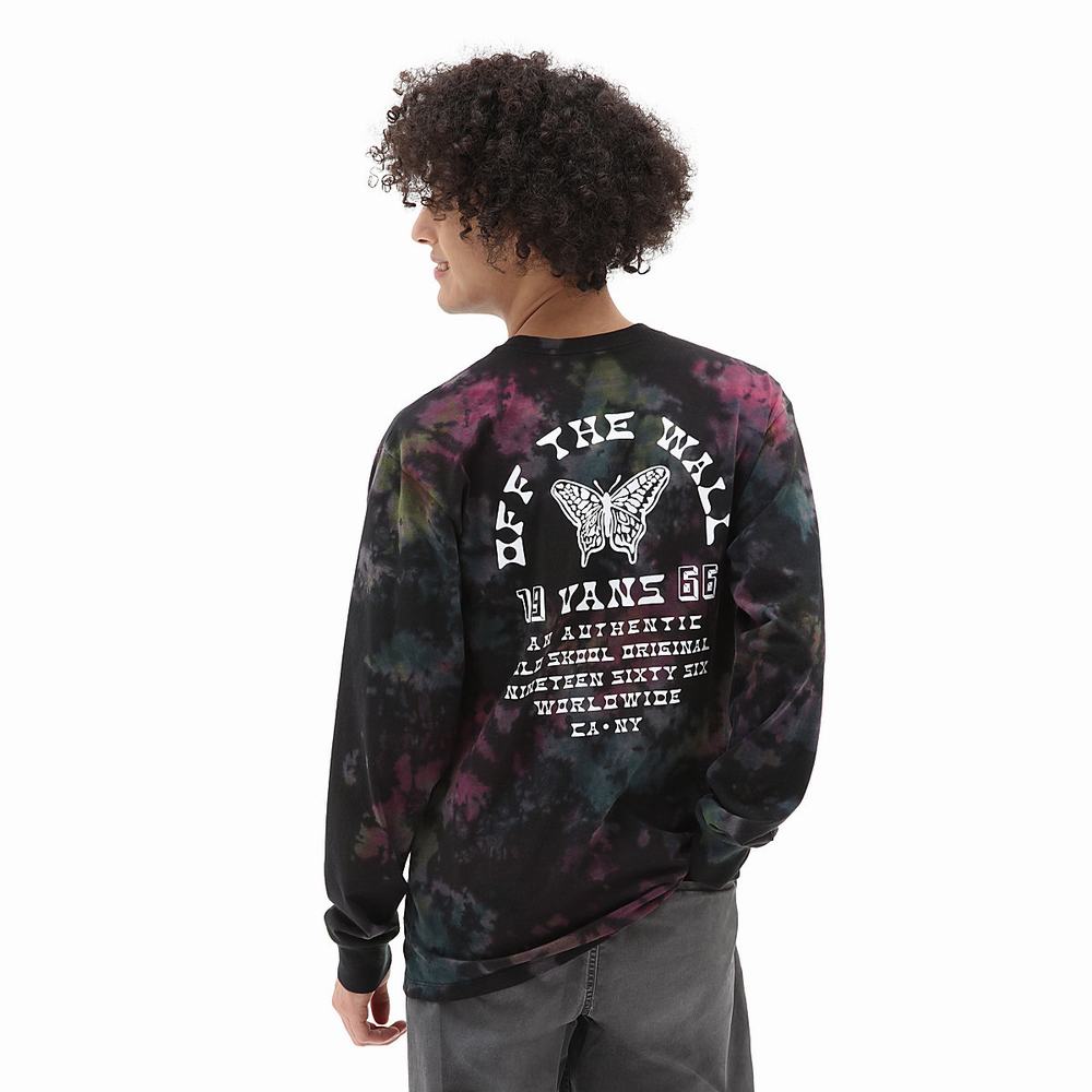 Men\'s Vans Tri Tie Dye Long Sleeve T Shirts Multicolor | USA01256