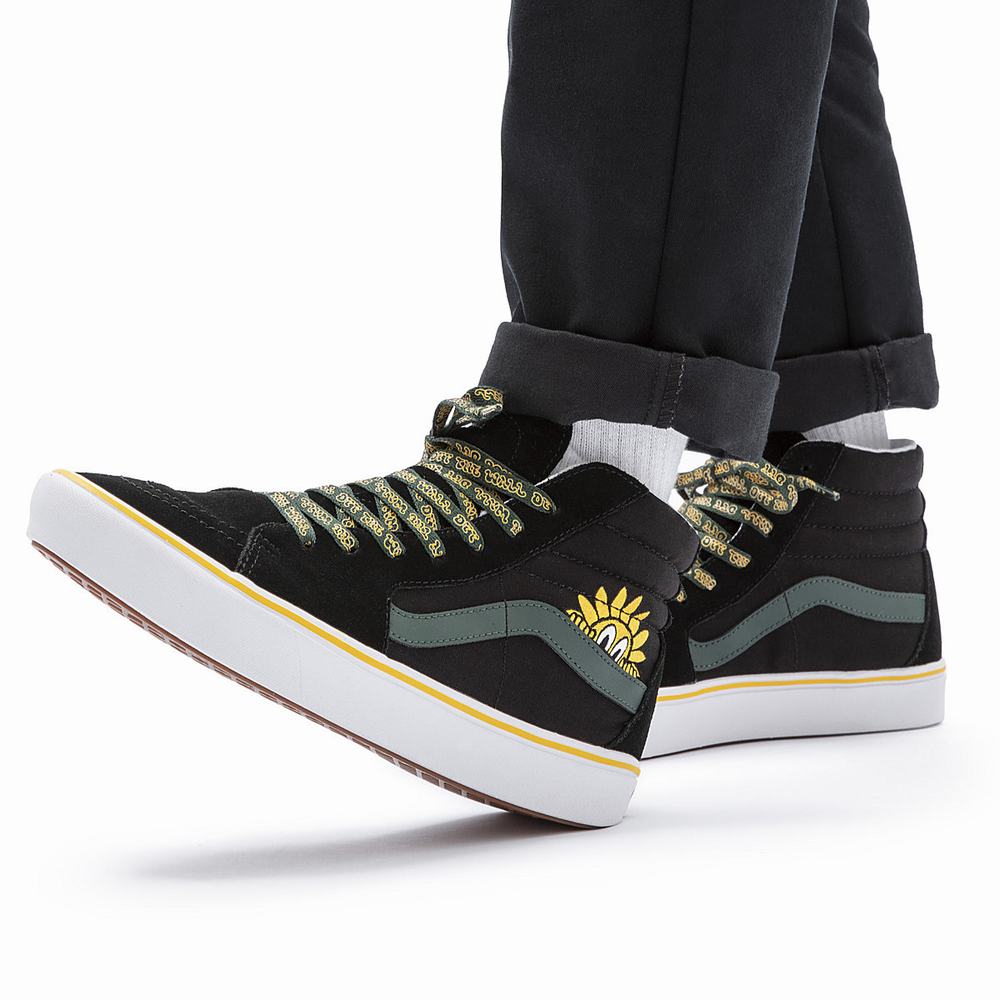 Men's Vans Trip Outdoors ComfyCush Sk8-Hi Sneakers Black | USA18430