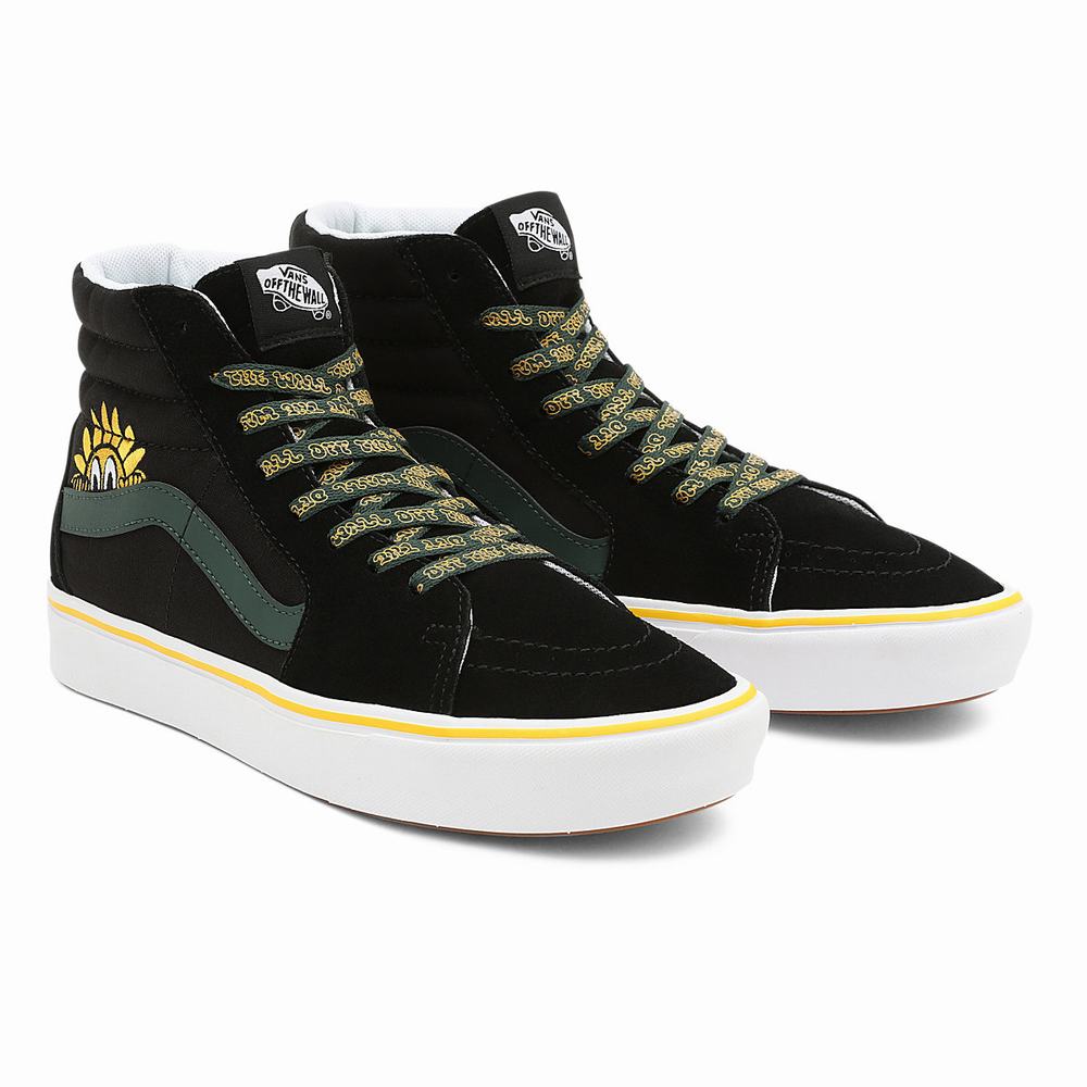 Men\'s Vans Trip Outdoors ComfyCush Sk8-Hi Sneakers Black | USA18430